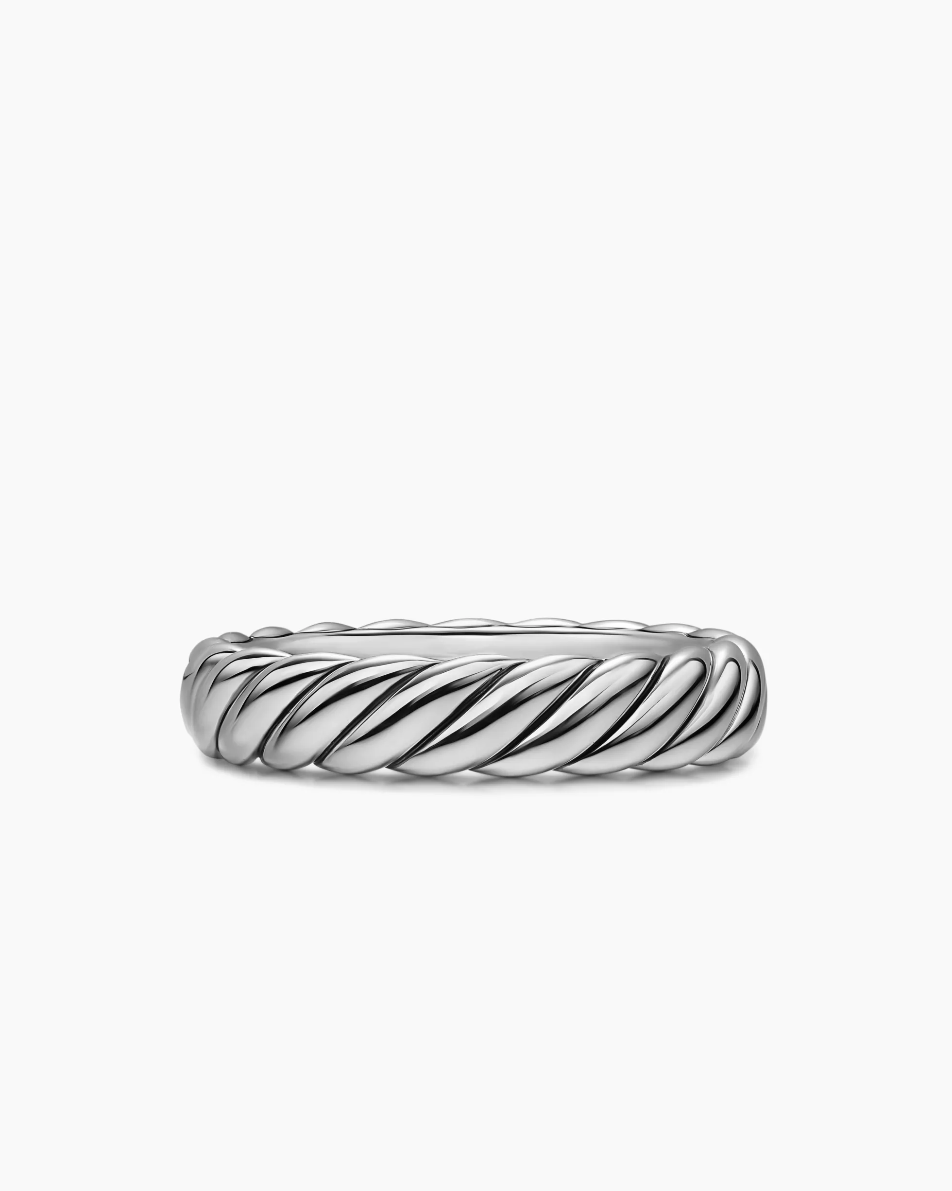 Sculpted Cable Band Ring Sterling Silver, 4.6mm
