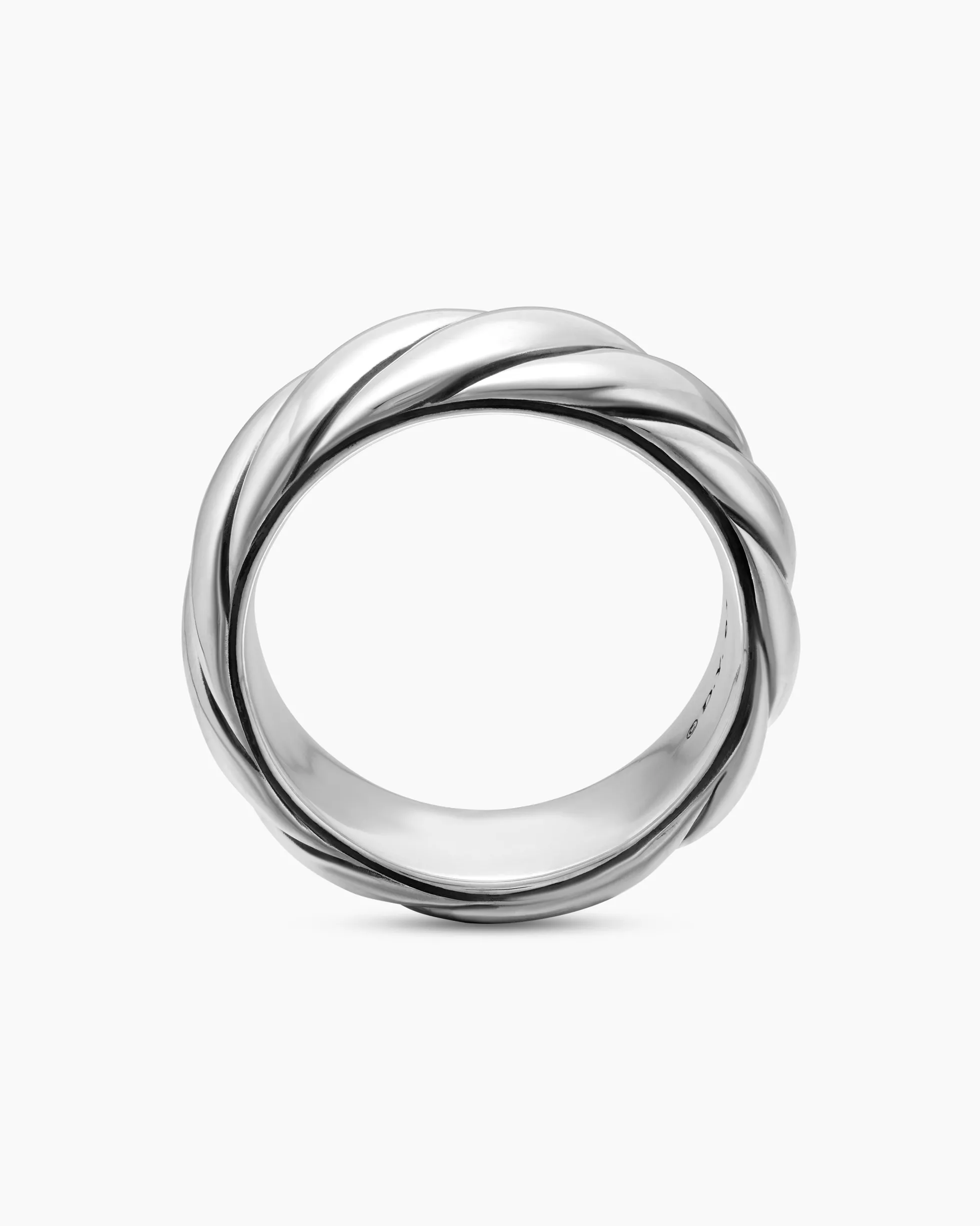 Sculpted Cable Band Ring Sterling Silver, 9mm