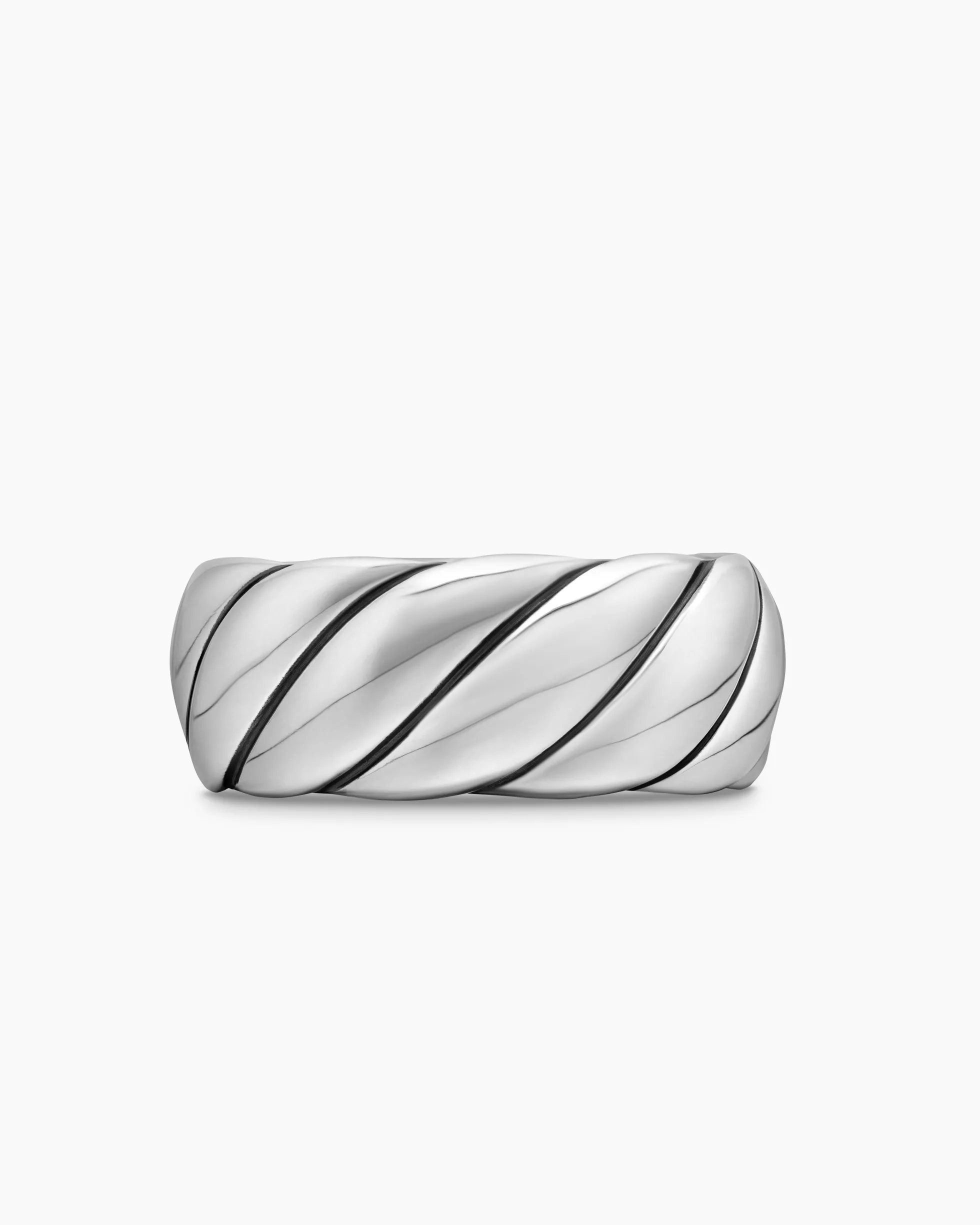 Sculpted Cable Band Ring Sterling Silver, 9mm
