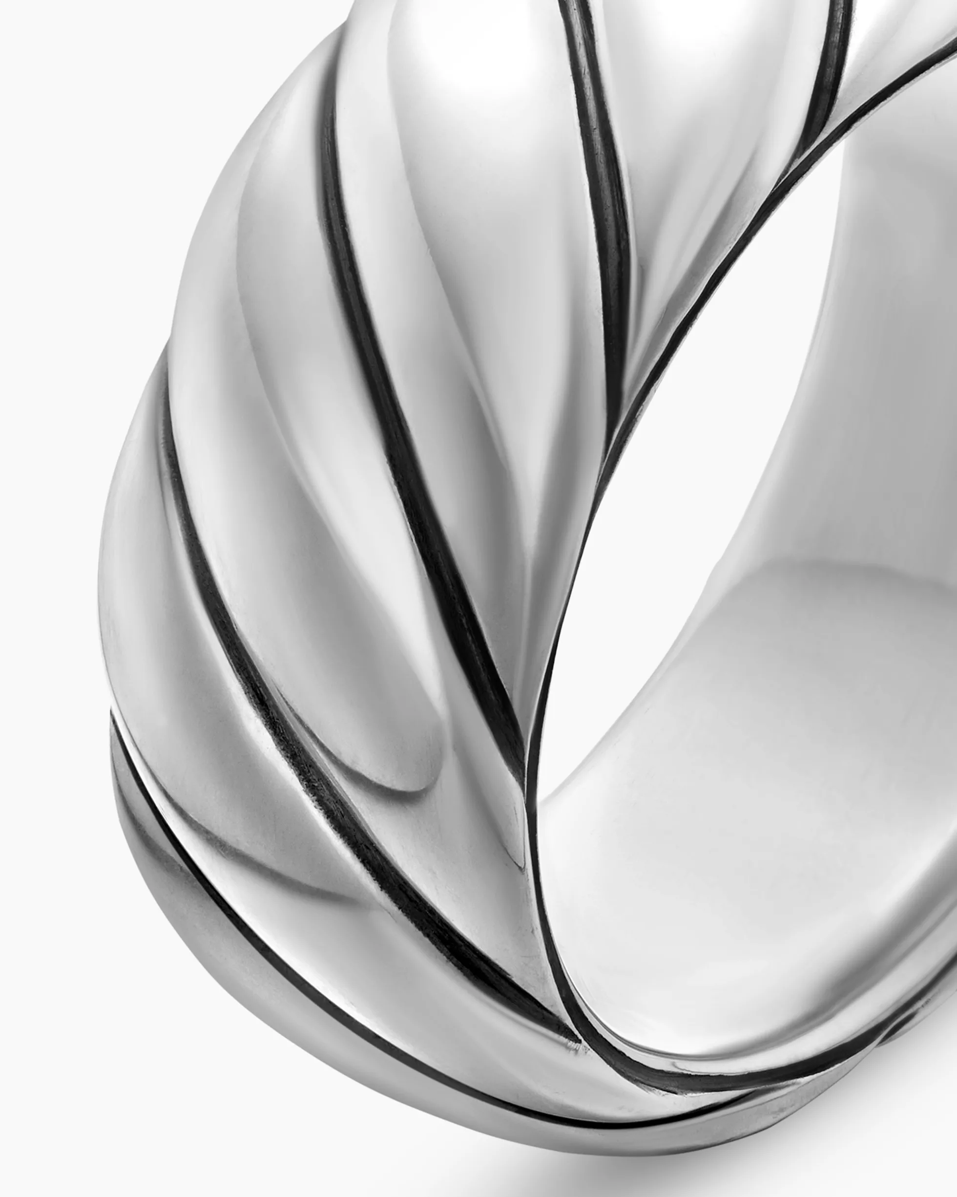 Sculpted Cable Band Ring Sterling Silver, 9mm