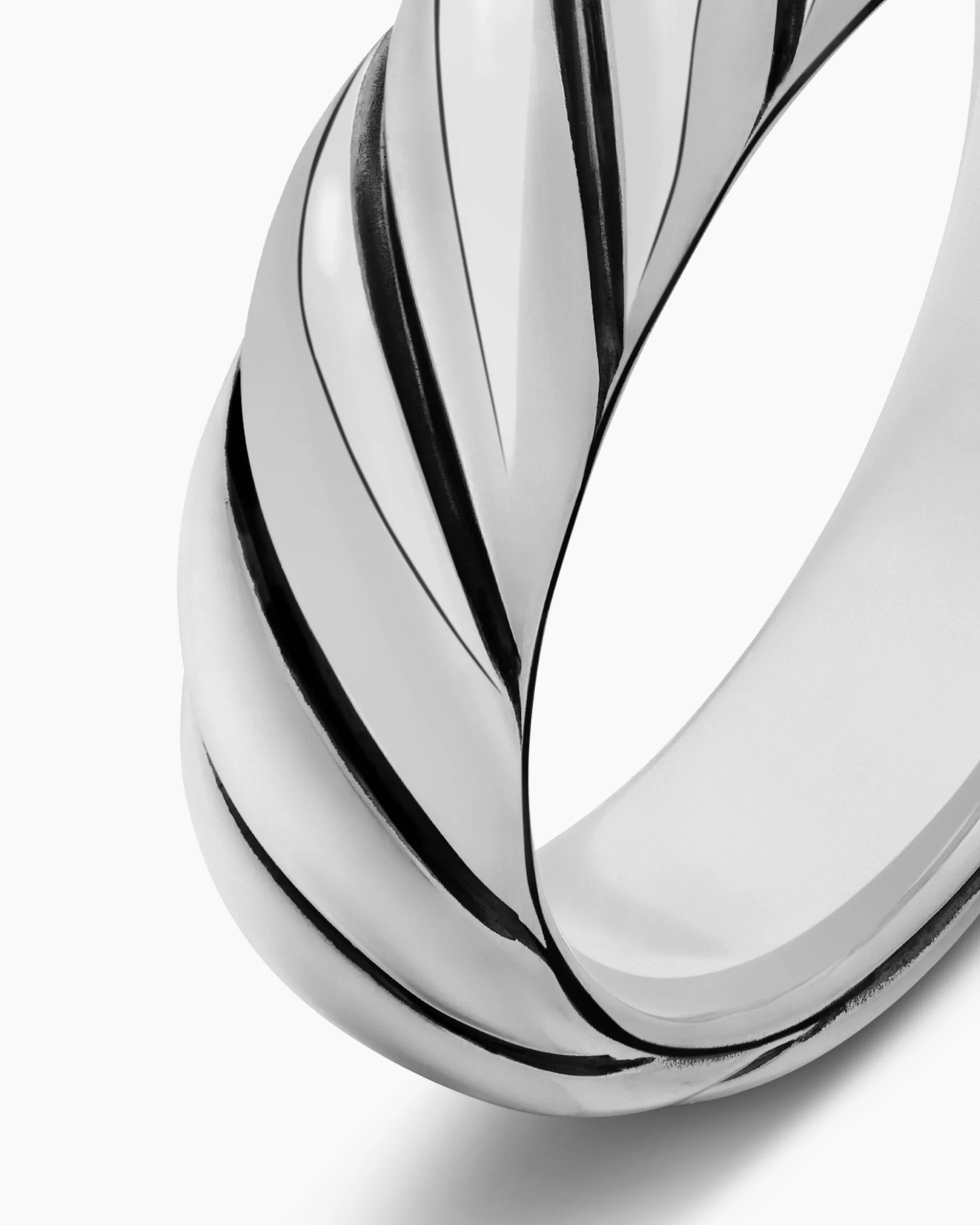 Sculpted Cable Band Ring Sterling Silver, 6mm