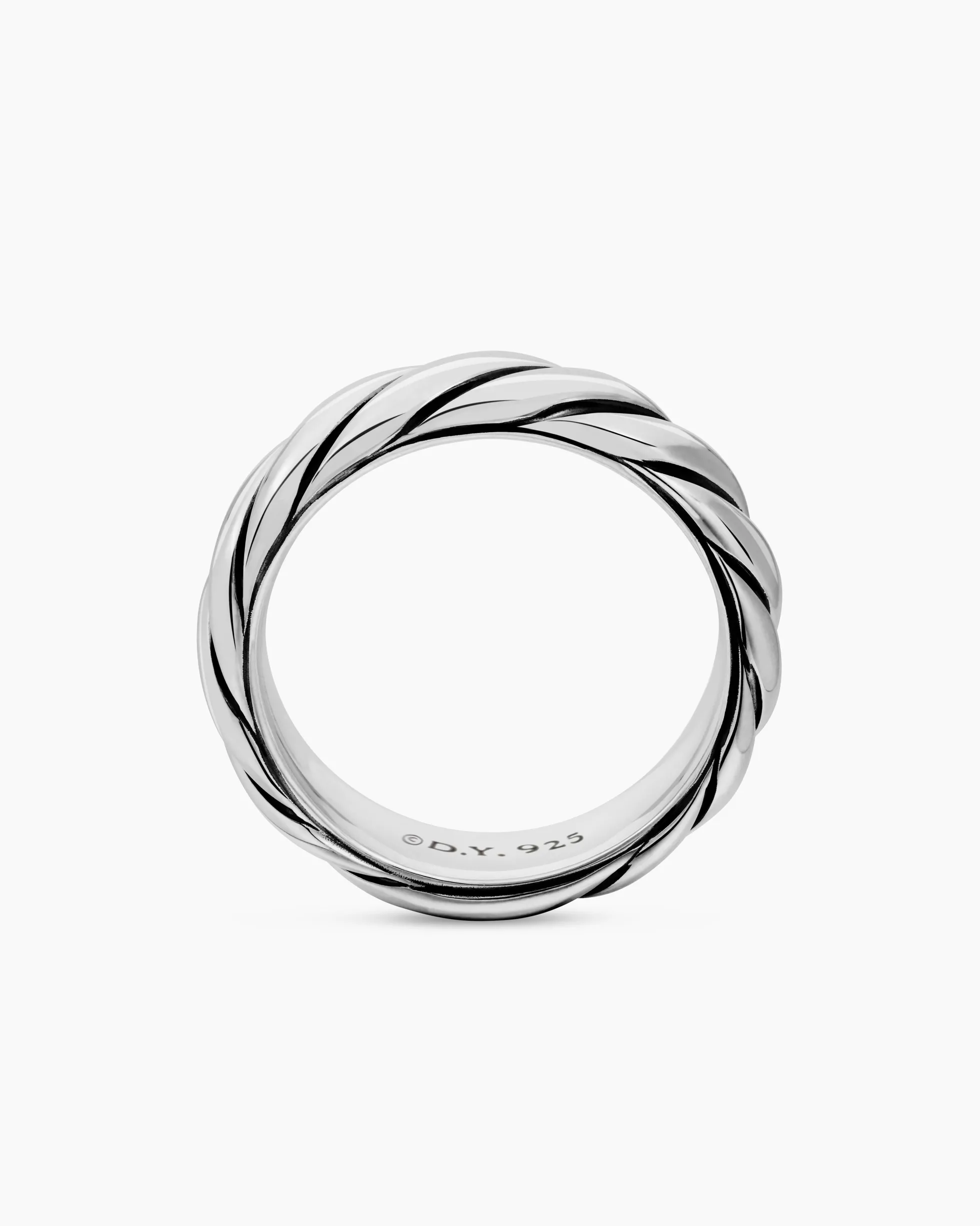 Sculpted Cable Band Ring Sterling Silver, 6mm