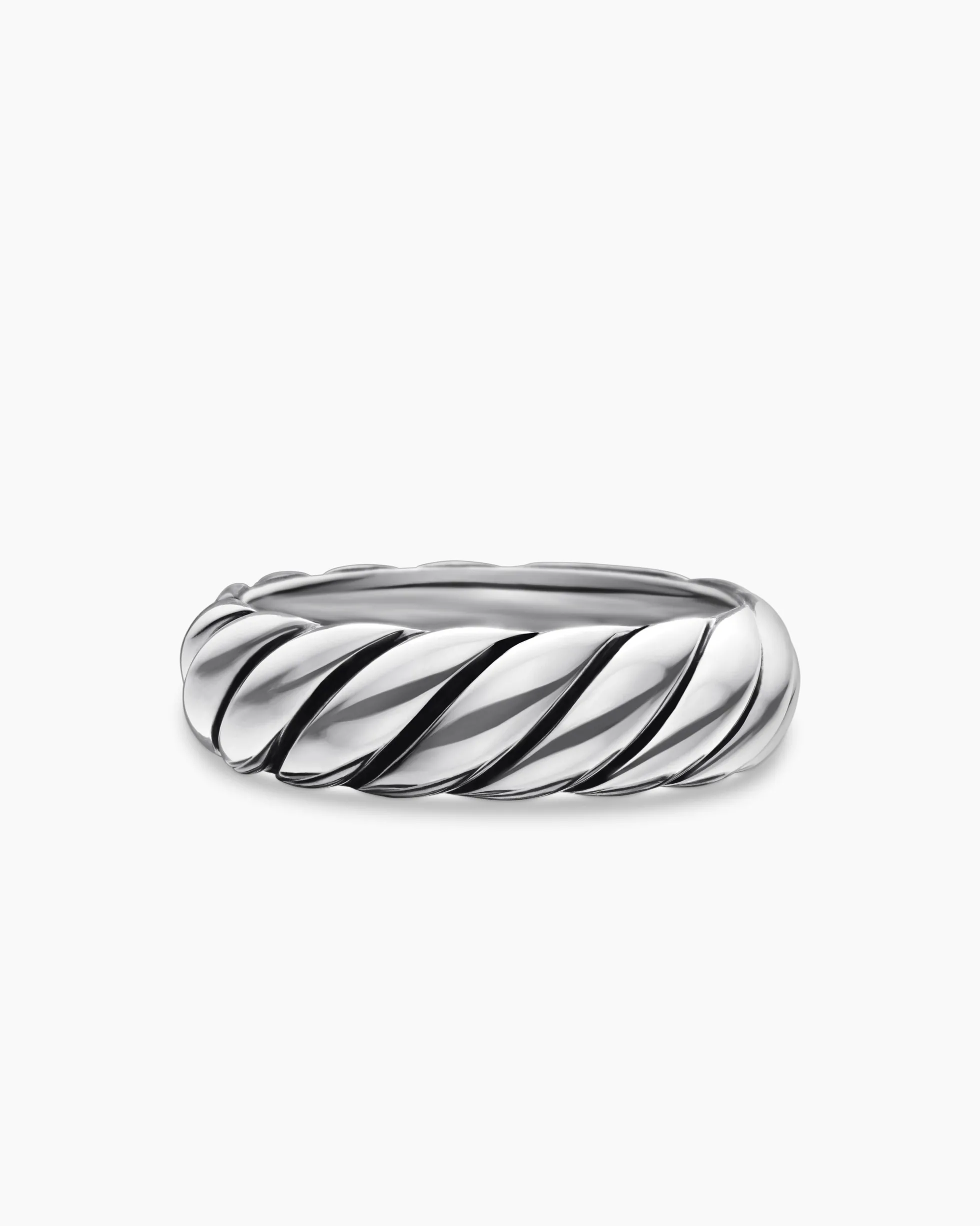 Sculpted Cable Band Ring Sterling Silver, 6mm