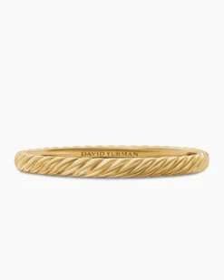 Sculpted Cable Bangle Bracelet 18K Yellow Gold, 6.2mm