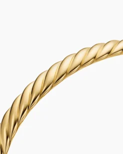 Sculpted Cable Bangle Bracelet 18K Yellow Gold, 6.2mm
