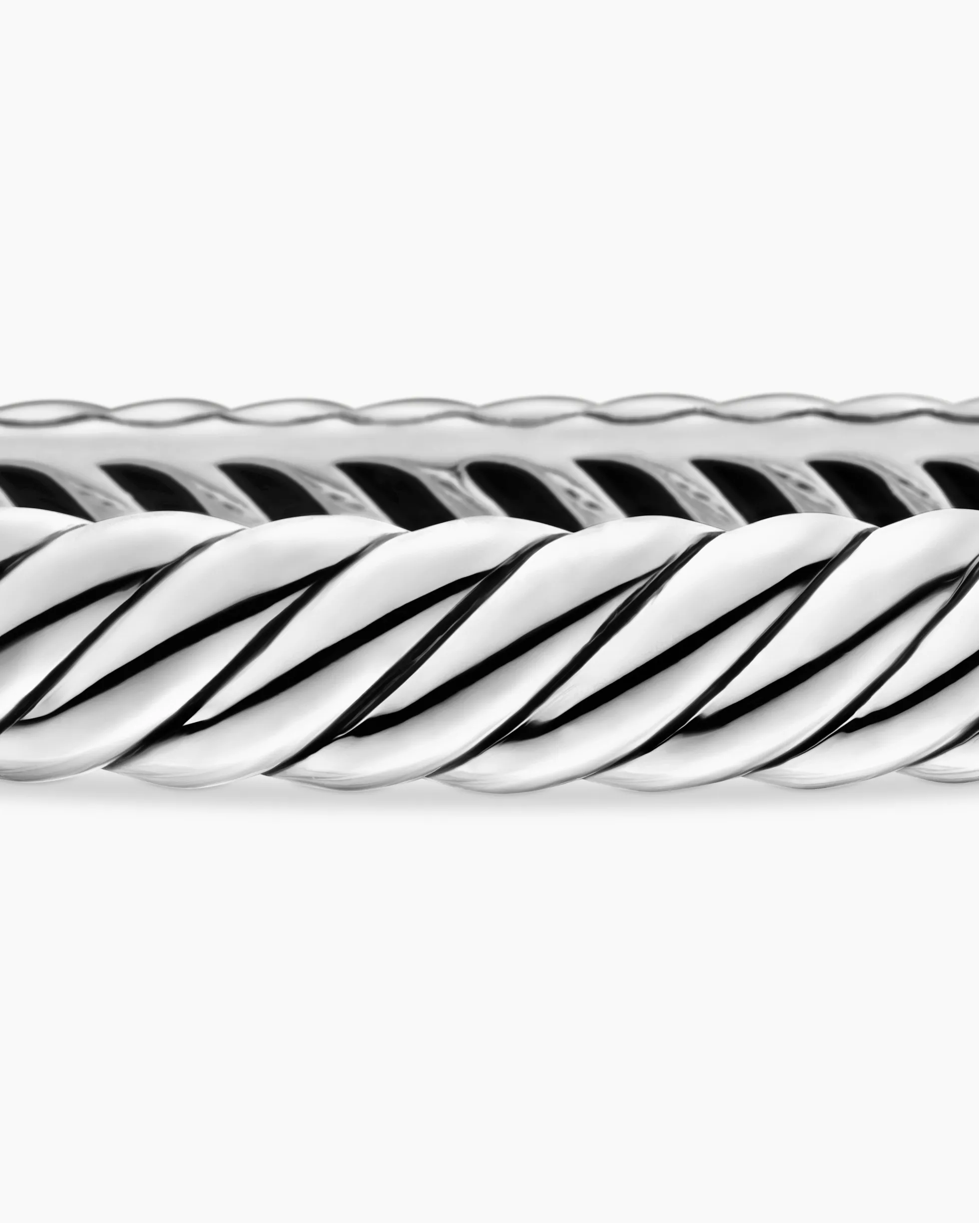 Sculpted Cable Bangle Bracelet Sterling Silver, 7mm