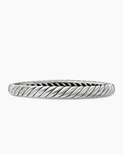 Sculpted Cable Bangle Bracelet Sterling Silver, 7mm