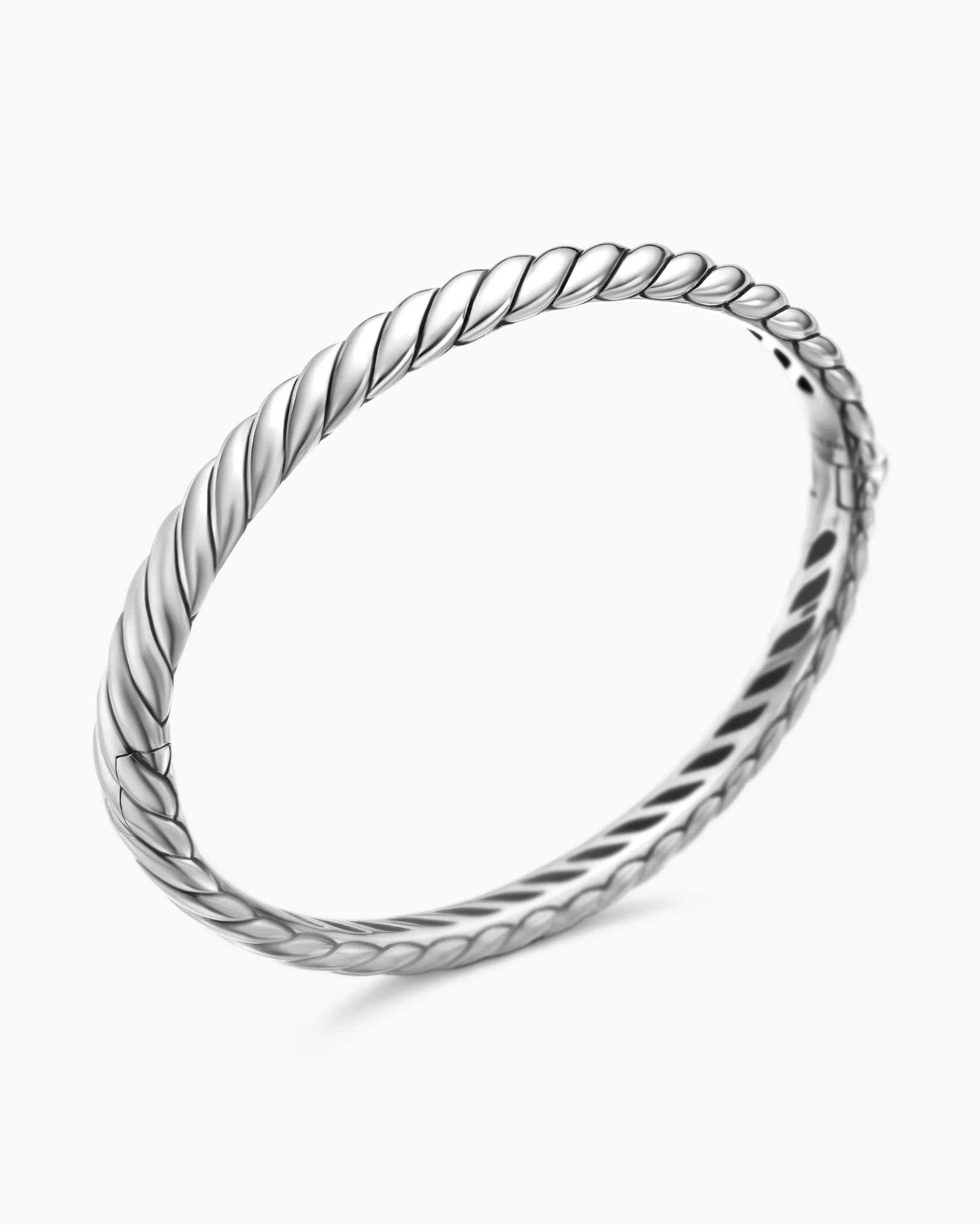 Sculpted Cable Bangle Bracelet Sterling Silver, 7mm