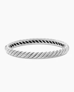 Sculpted Cable Bangle Bracelet Sterling Silver, 7mm