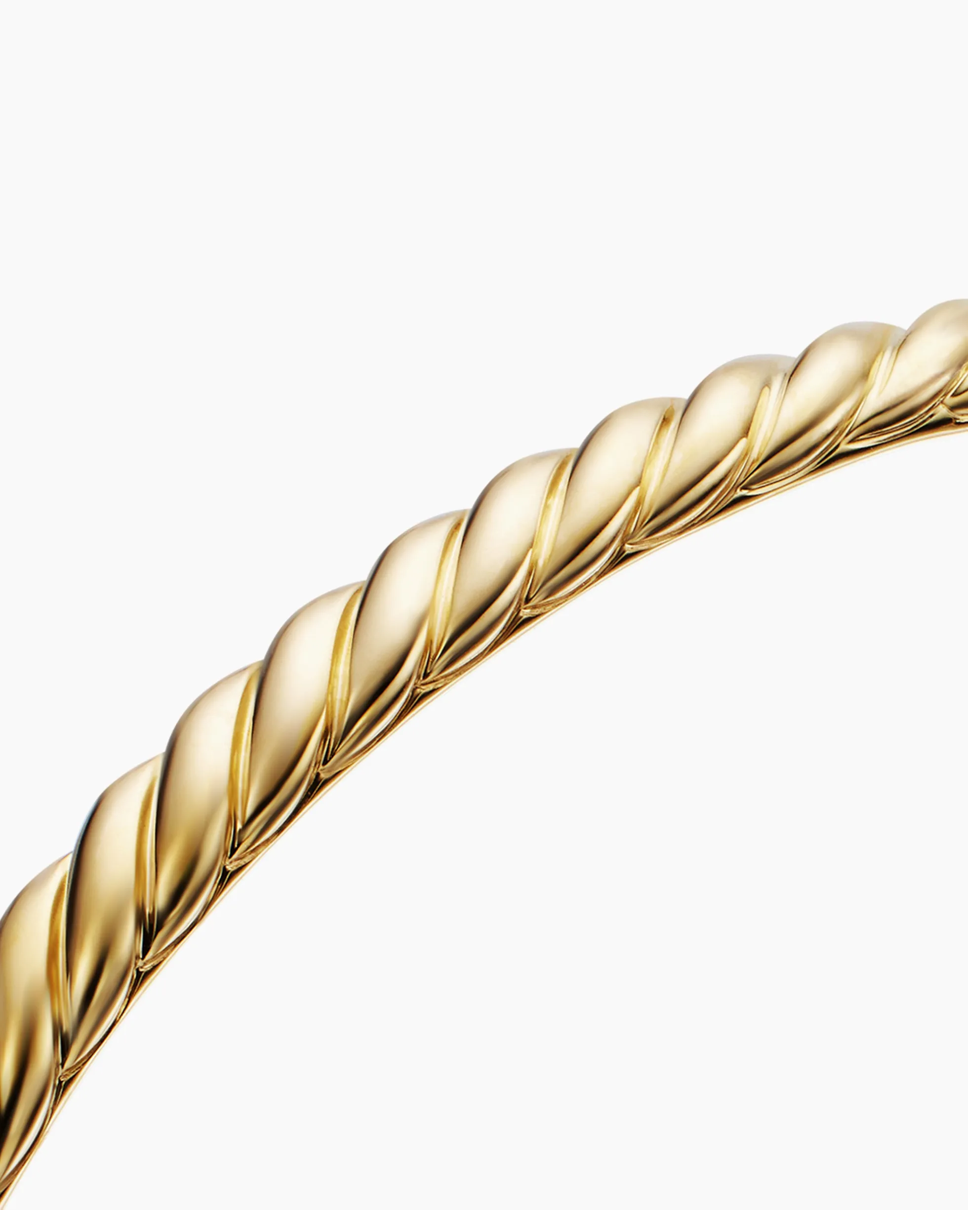 Sculpted Cable Bangle Bracelet 18K Yellow Gold, 4.6mm