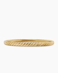 Sculpted Cable Bangle Bracelet 18K Yellow Gold, 4.6mm