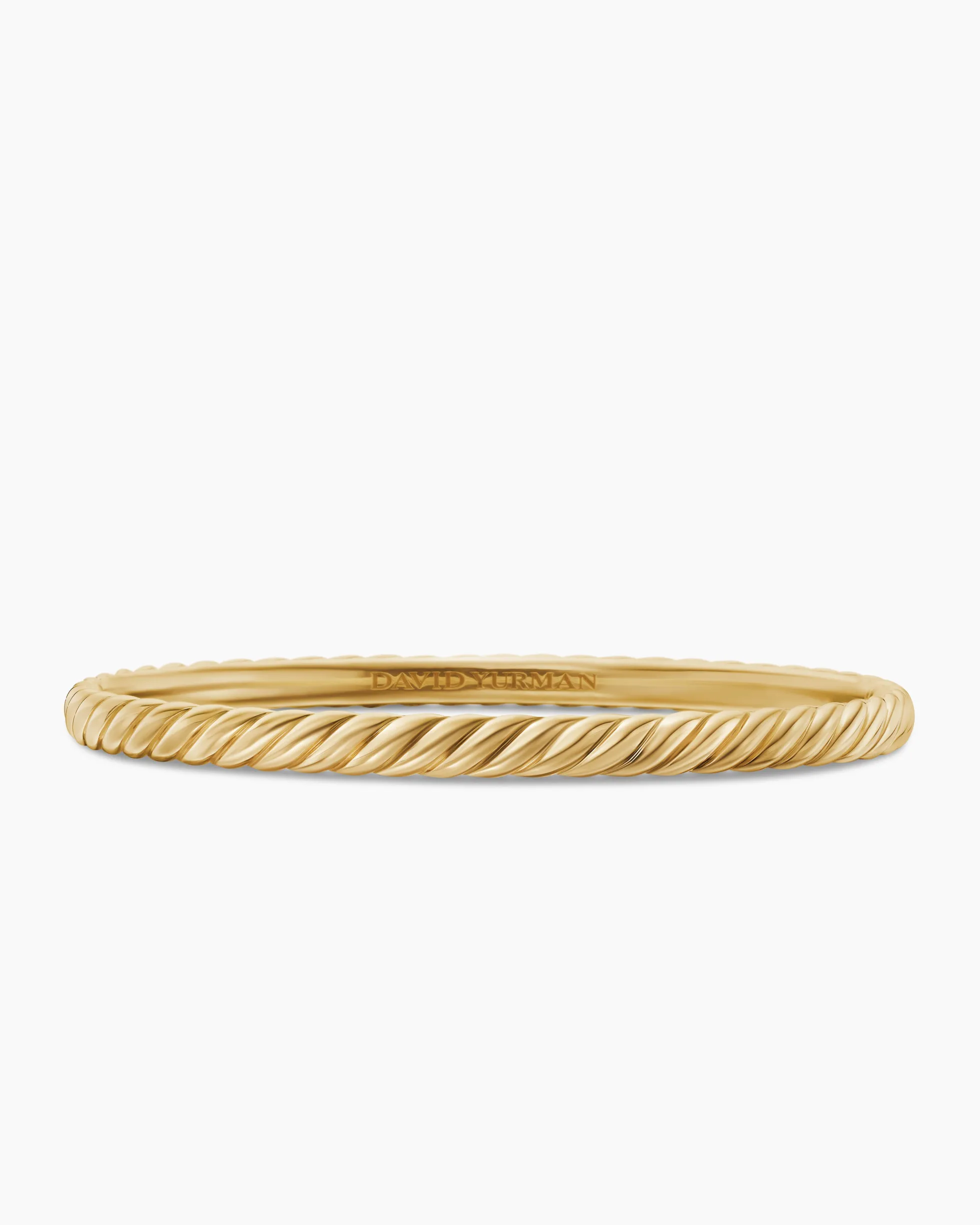 Sculpted Cable Bangle Bracelet 18K Yellow Gold, 4.6mm