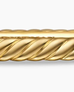 Sculpted Cable Bangle Bracelet 18K Yellow Gold, 4.6mm