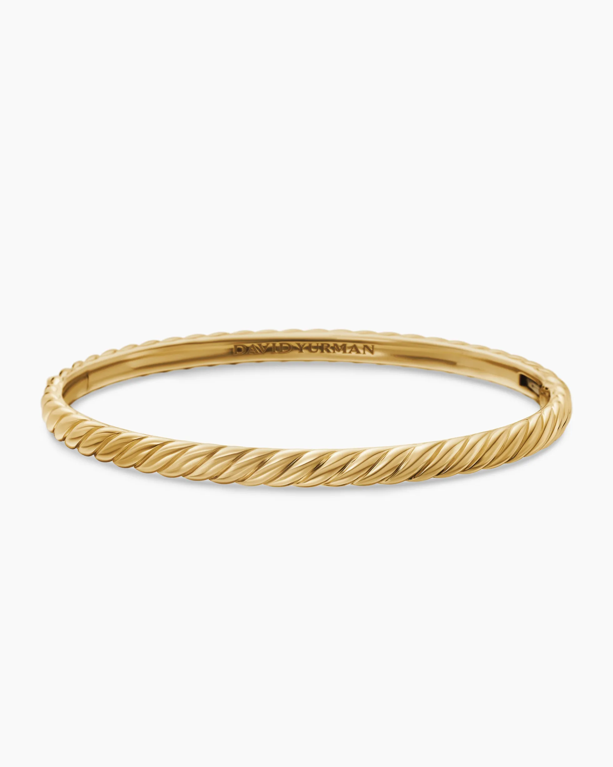 Sculpted Cable Bangle Bracelet 18K Yellow Gold, 4.6mm