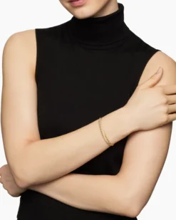 Sculpted Cable Bangle Bracelet 18K Yellow Gold with Diamonds, 6.2mm