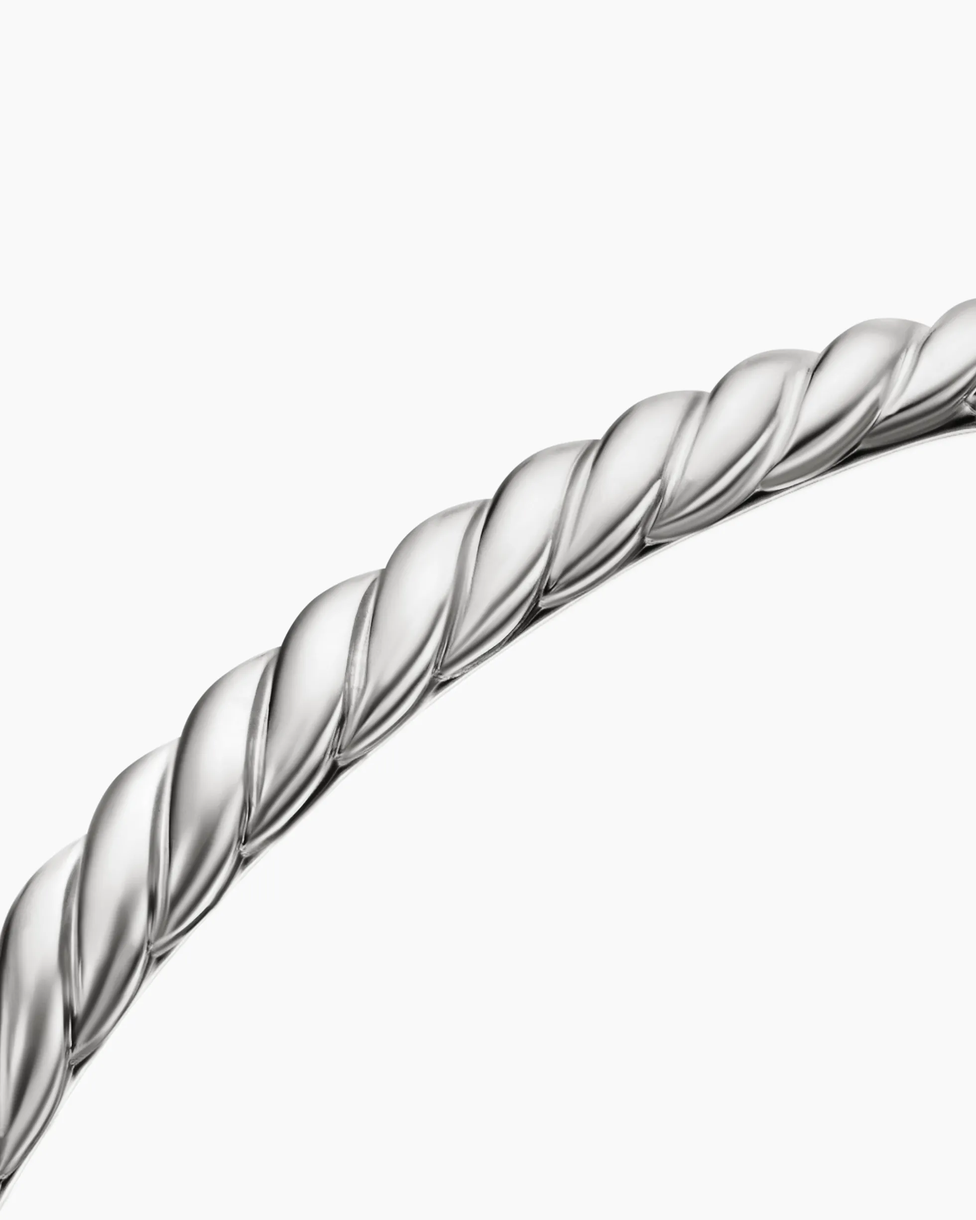 Sculpted Cable Bangle Bracelet 18K White Gold, 4.6mm
