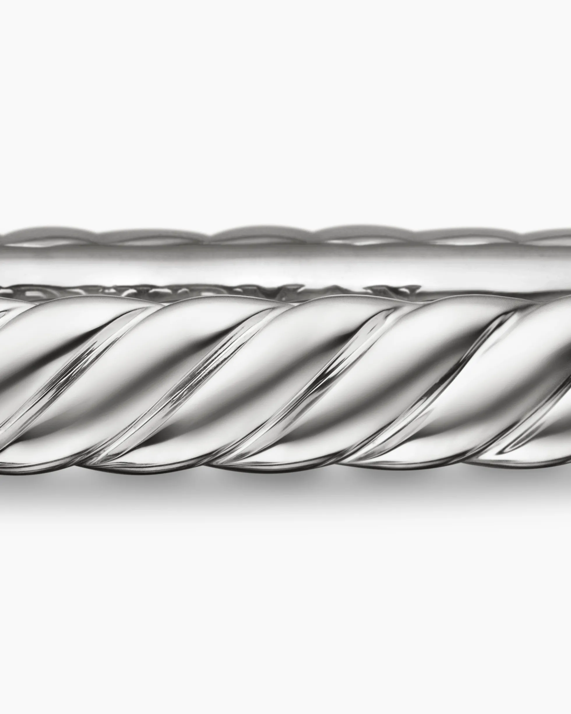 Sculpted Cable Bangle Bracelet 18K White Gold, 4.6mm