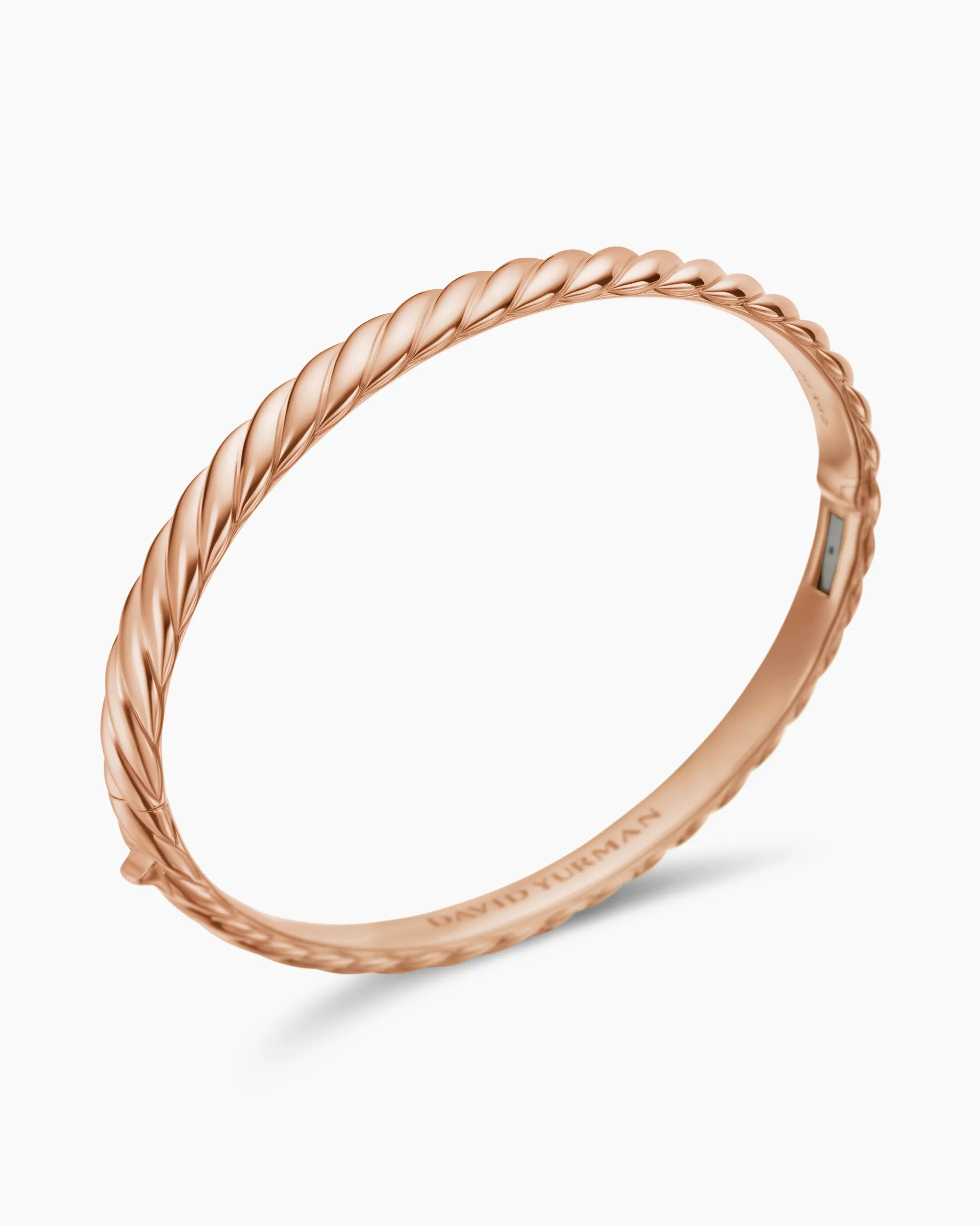 Sculpted Cable Bangle Bracelet 18K Rose Gold, 6.2mm