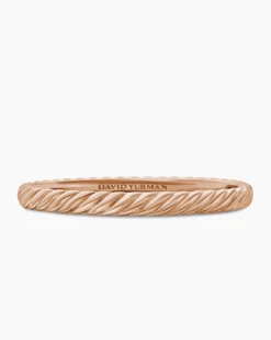 Sculpted Cable Bangle Bracelet 18K Rose Gold, 6.2mm