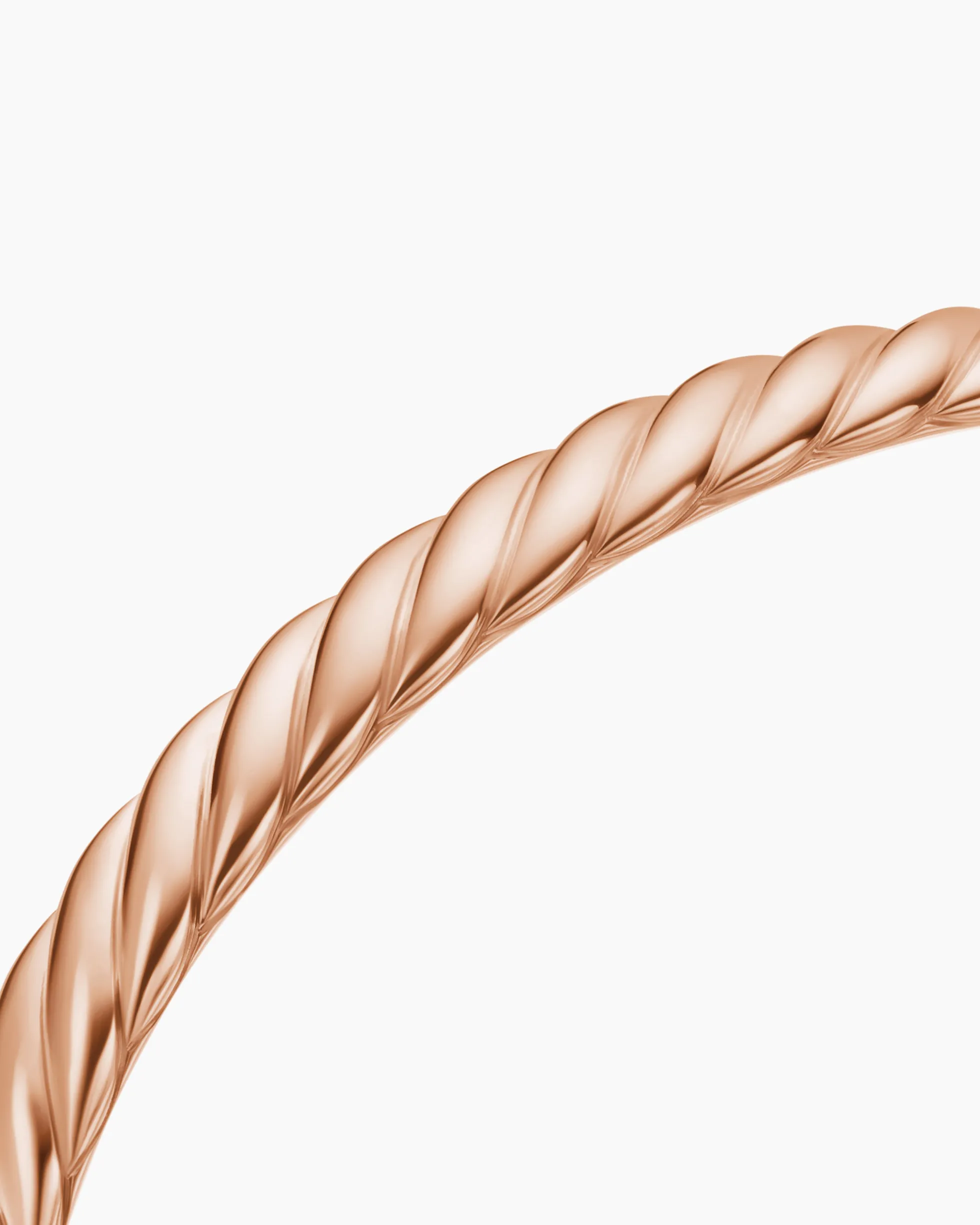 Sculpted Cable Bangle Bracelet 18K Rose Gold, 6.2mm
