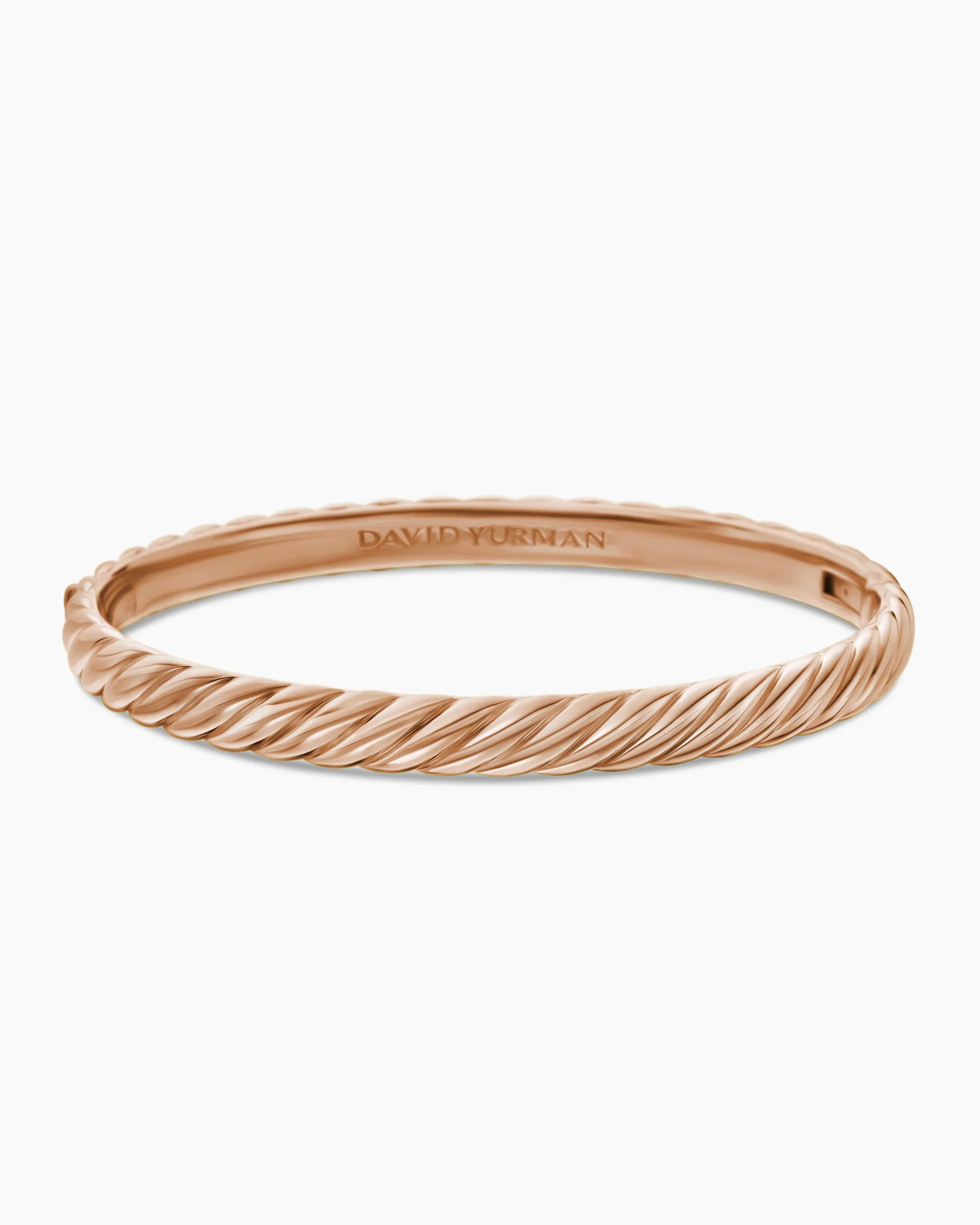 Sculpted Cable Bangle Bracelet 18K Rose Gold, 6.2mm