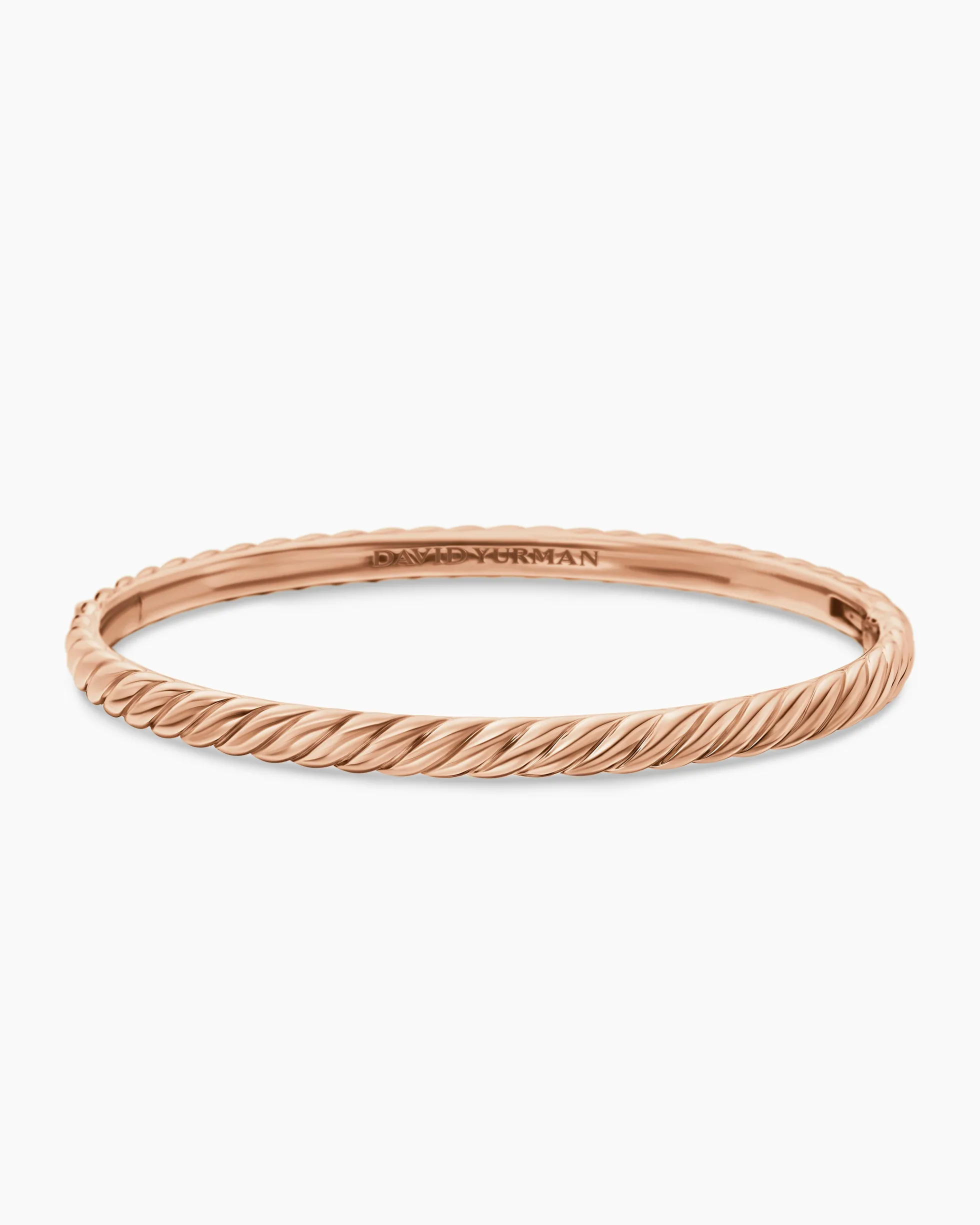 Sculpted Cable Bangle Bracelet 18K Rose Gold, 4.6mm