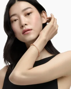 Sculpted Cable Bangle Bracelet 18K Rose Gold, 4.6mm