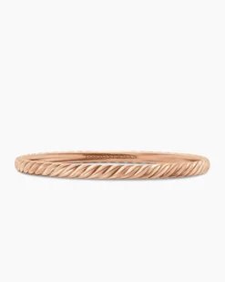Sculpted Cable Bangle Bracelet 18K Rose Gold, 4.6mm