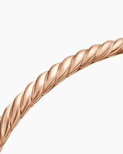 Sculpted Cable Bangle Bracelet 18K Rose Gold, 4.6mm