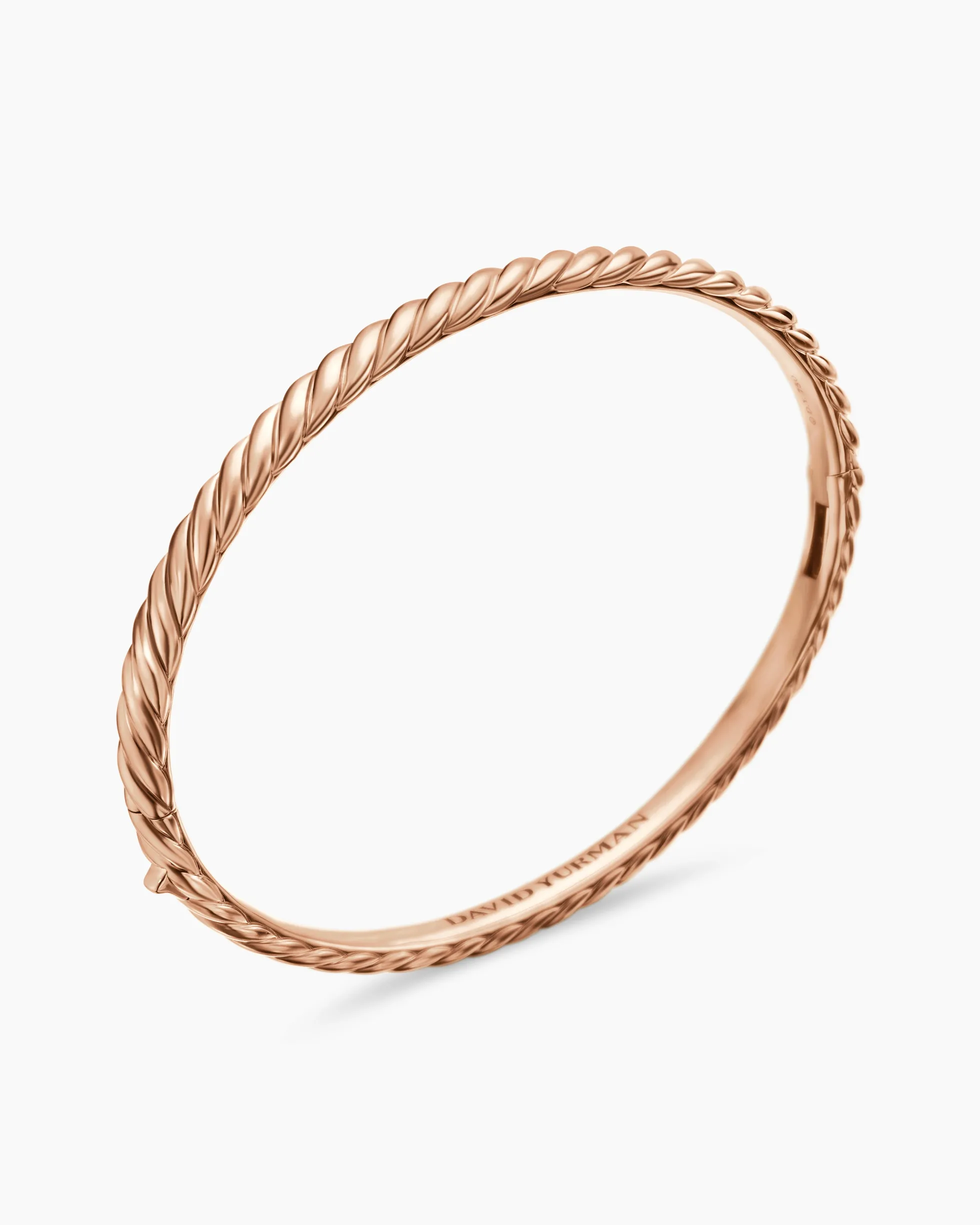 Sculpted Cable Bangle Bracelet 18K Rose Gold, 4.6mm