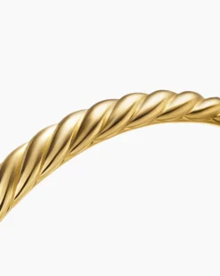 Sculpted Cable Bangle Bracelet 18K Yellow Gold, 8mm