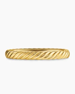 Sculpted Cable Bangle Bracelet 18K Yellow Gold, 8mm