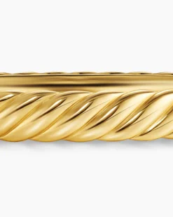 Sculpted Cable Bangle Bracelet 18K Yellow Gold, 8mm