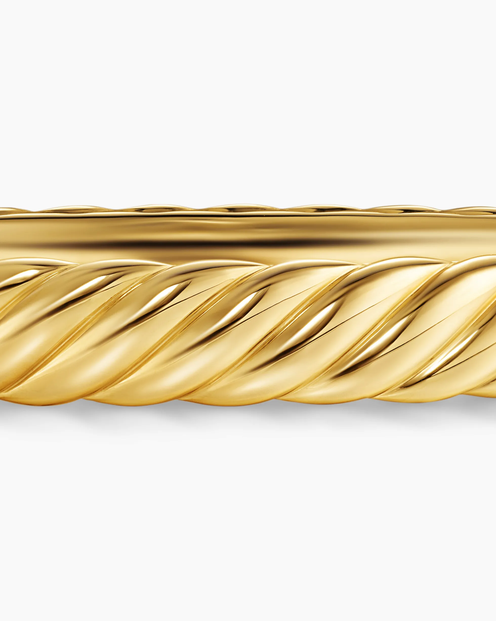 Sculpted Cable Bangle Bracelet 18K Yellow Gold, 8mm