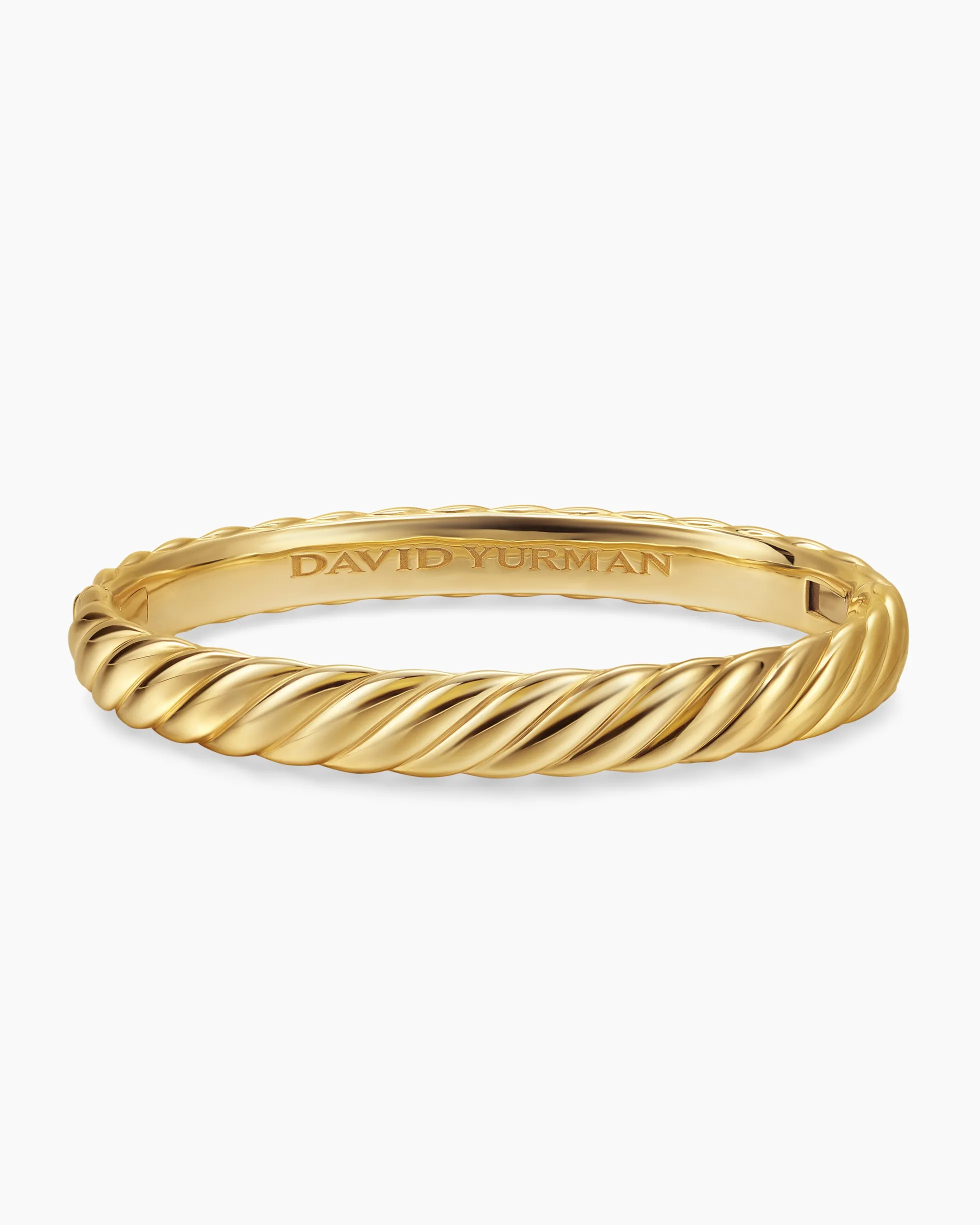 Sculpted Cable Bangle Bracelet 18K Yellow Gold, 8mm