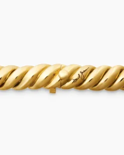 Sculpted Cable Bracelet 18K Yellow Gold, 8.5mm
