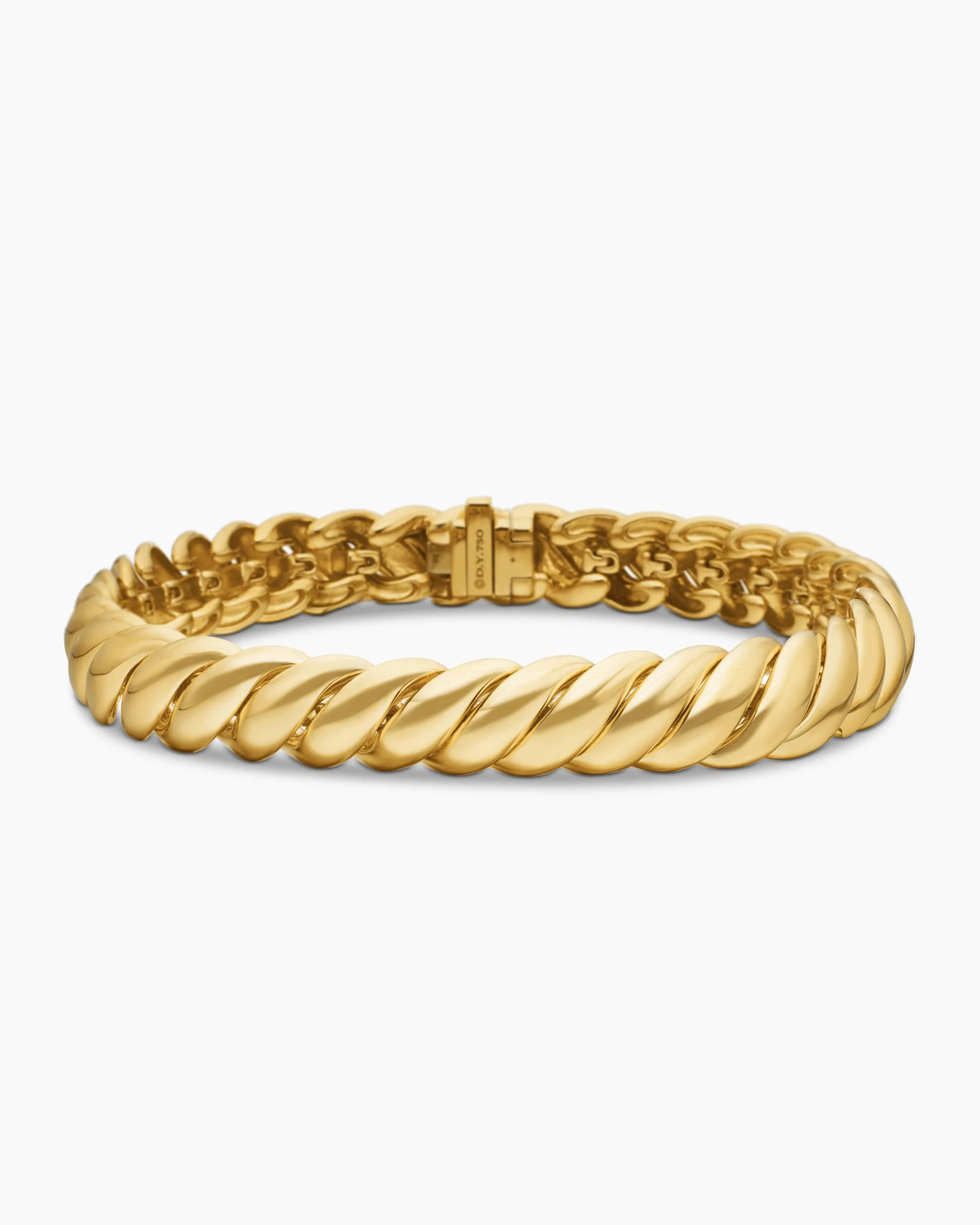 Sculpted Cable Bracelet 18K Yellow Gold, 8.5mm