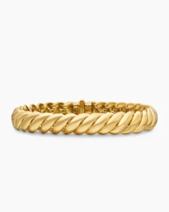 Sculpted Cable Bracelet 18K Yellow Gold, 8.5mm