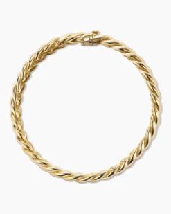 Sculpted Cable Bracelet 18K Yellow Gold, 8.5mm