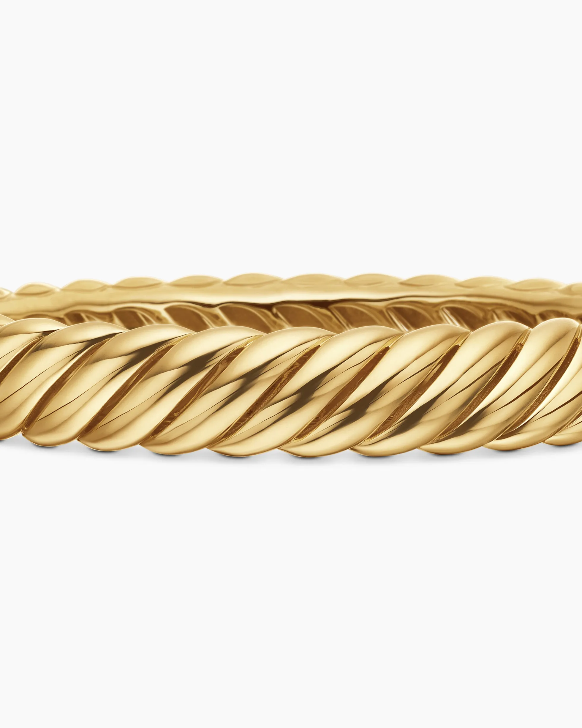 Sculpted Cable Bracelet 18K Yellow Gold, 10mm