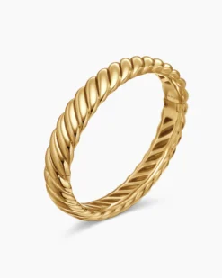 Sculpted Cable Bracelet 18K Yellow Gold, 10mm