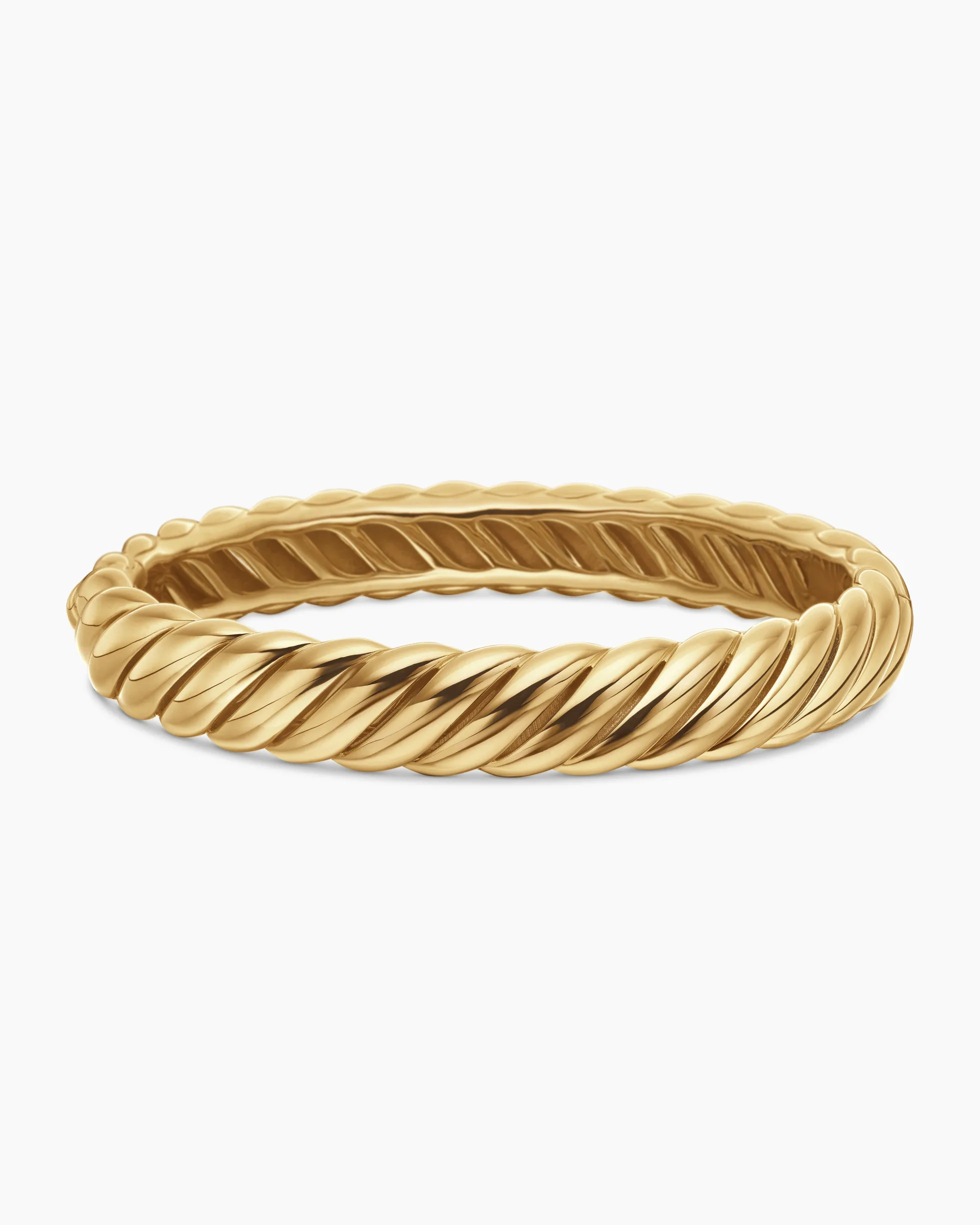 Sculpted Cable Bracelet 18K Yellow Gold, 10mm