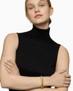 Sculpted Cable Bracelet 18K Yellow Gold, 14mm