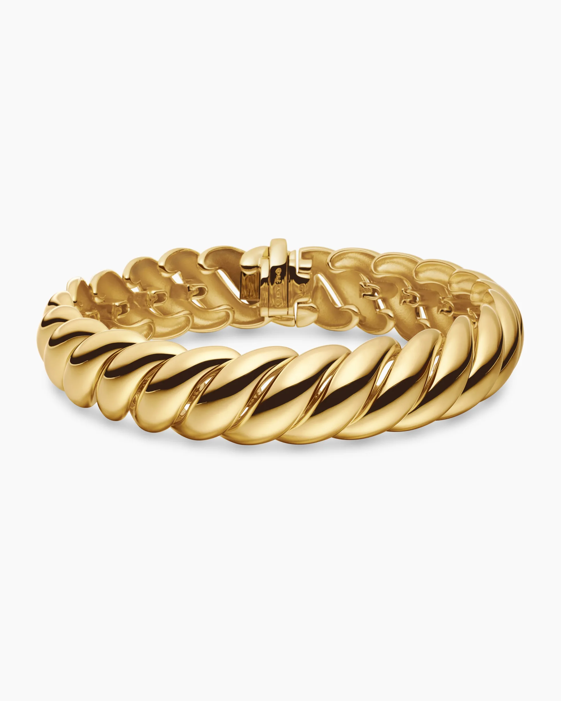 Sculpted Cable Bracelet 18K Yellow Gold, 14mm