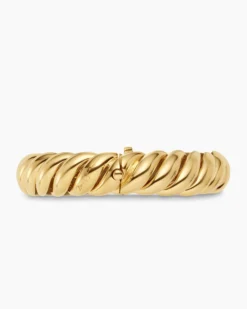 Sculpted Cable Bracelet 18K Yellow Gold, 14mm