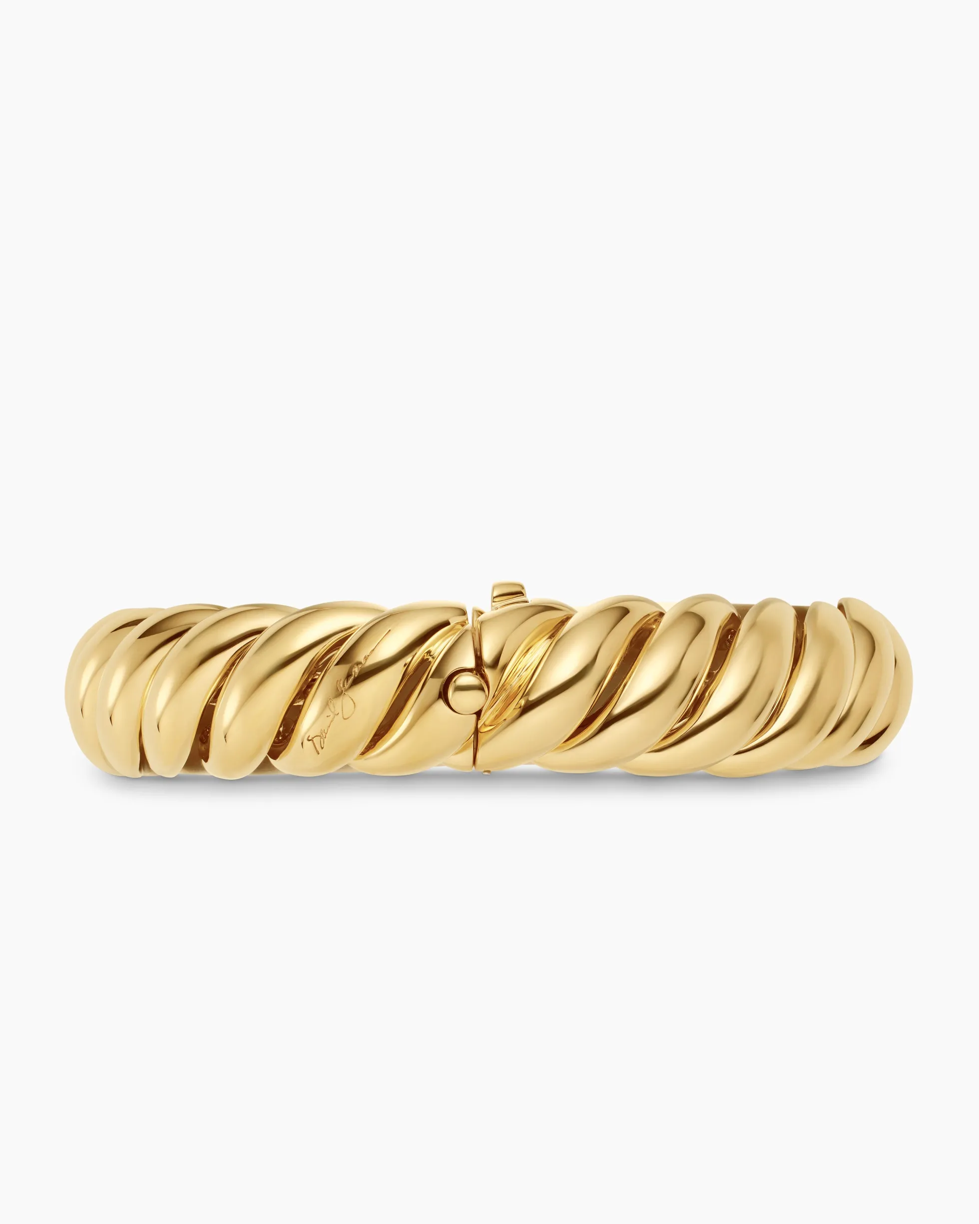 Sculpted Cable Bracelet 18K Yellow Gold, 14mm