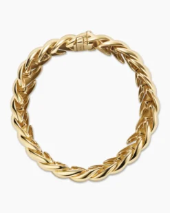 Sculpted Cable Bracelet 18K Yellow Gold, 14mm