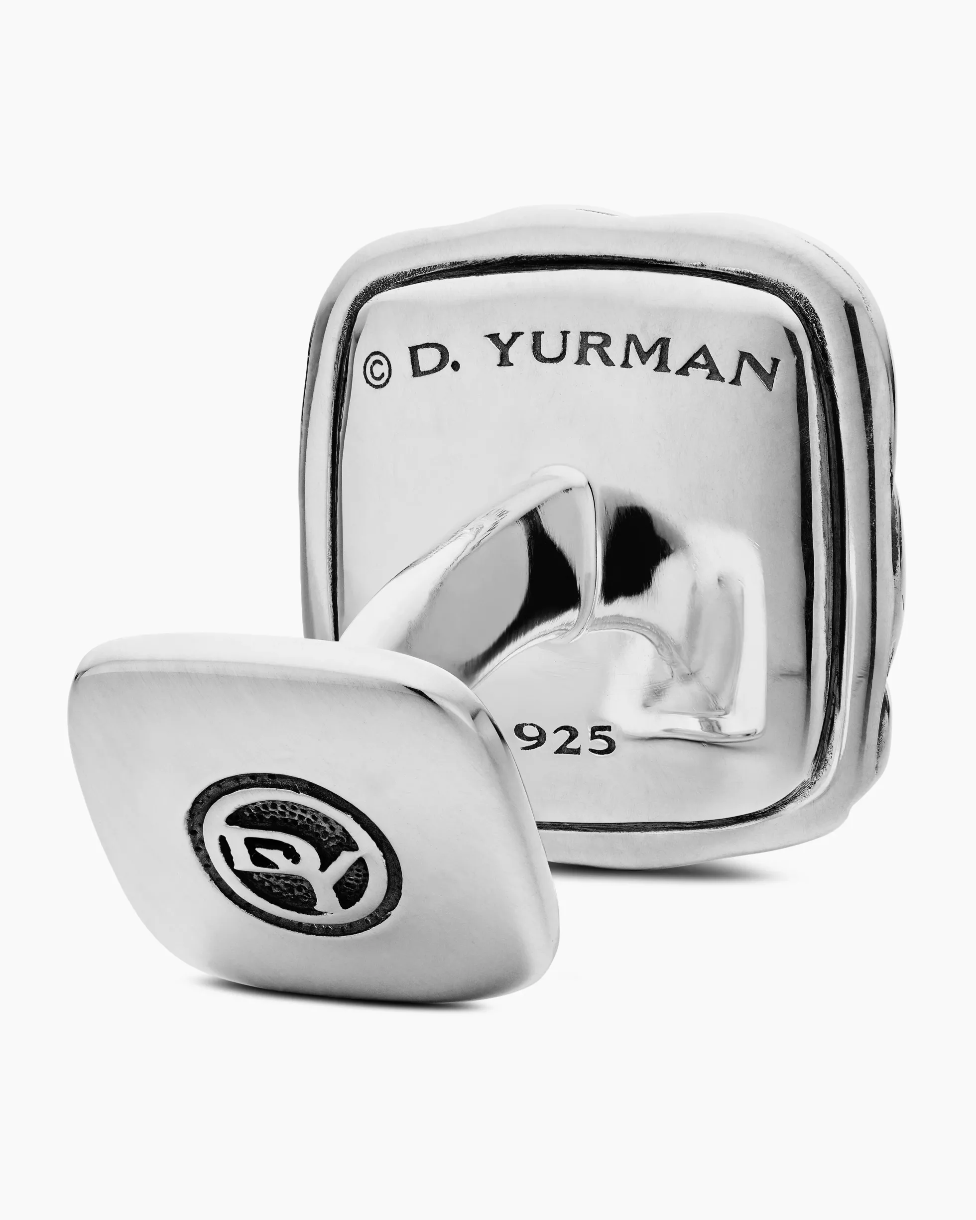 Sculpted Cable Cushion Cufflinks Sterling Silver, 17mm