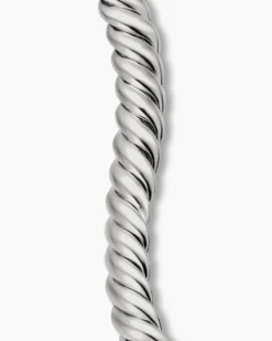 Sculpted Cable Double Wrap Bracelet Sterling Silver, 8.5mm
