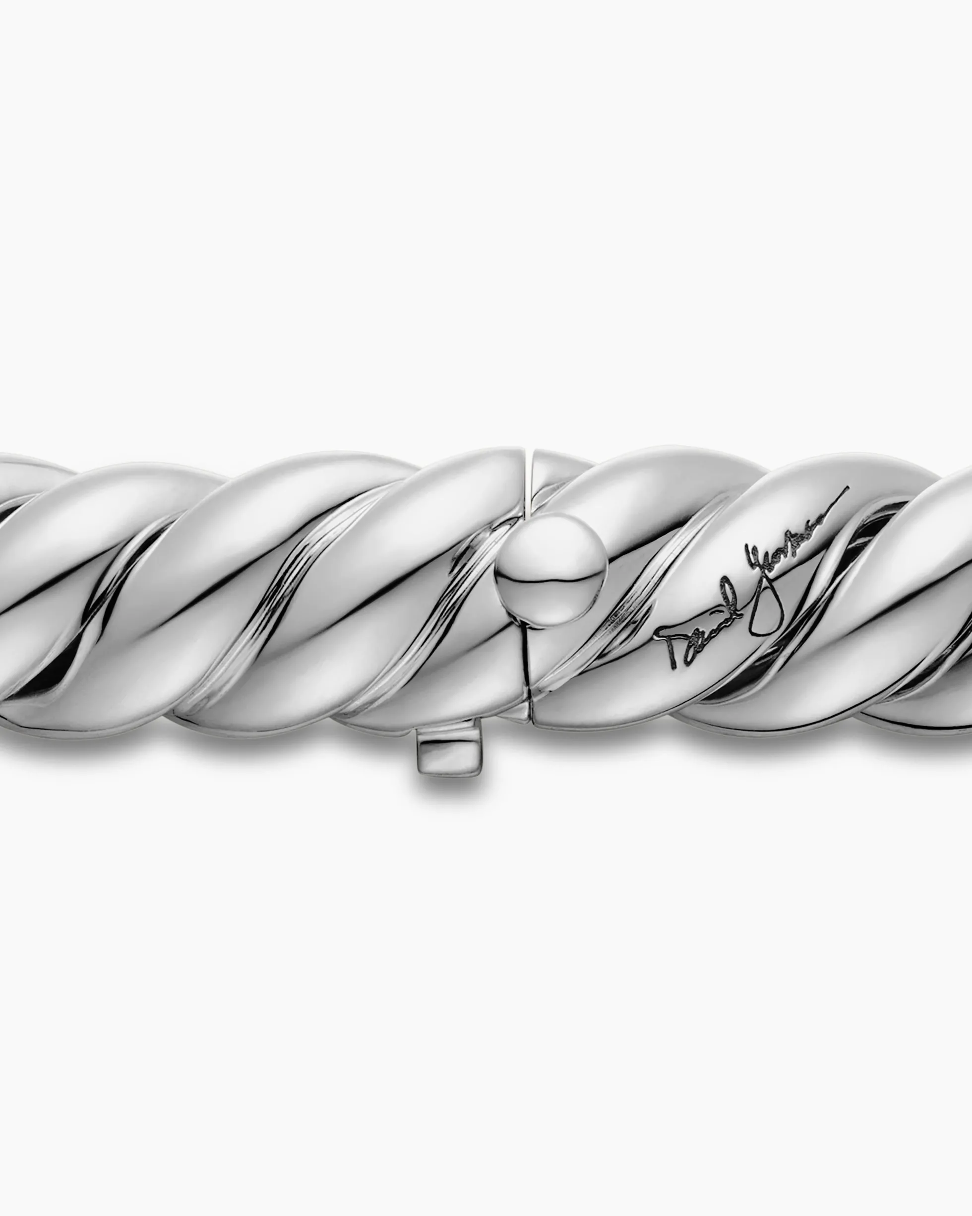 Sculpted Cable Double Wrap Bracelet Sterling Silver, 8.5mm